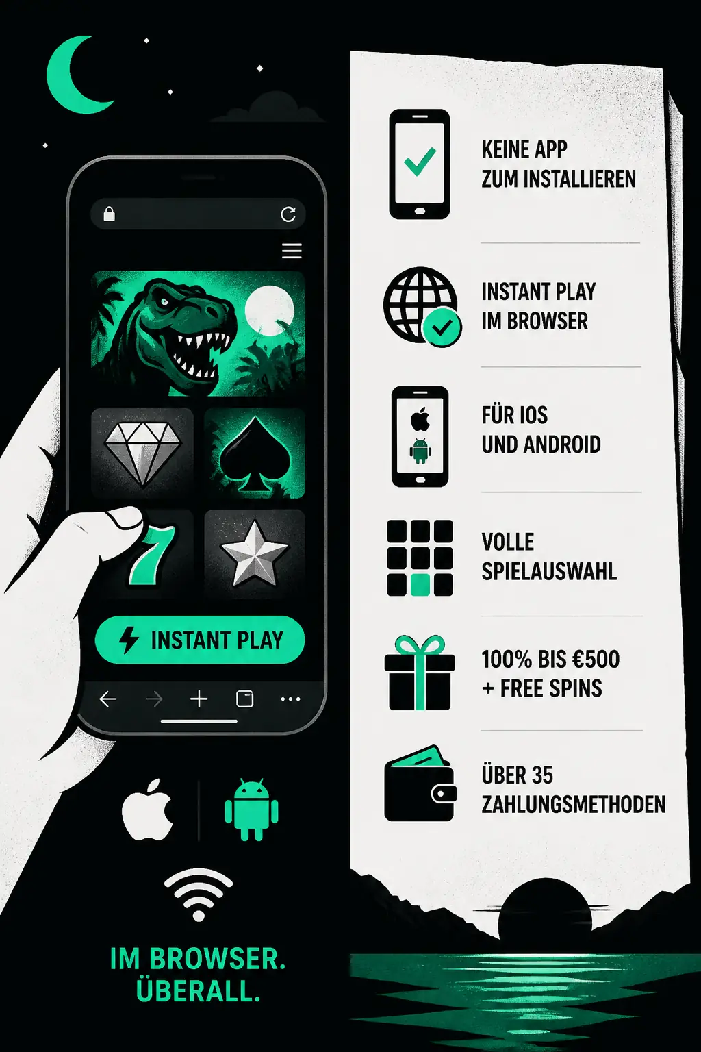 Playzilla App: Mobiles Spielen im Browser visual guide for Playzilla Casino