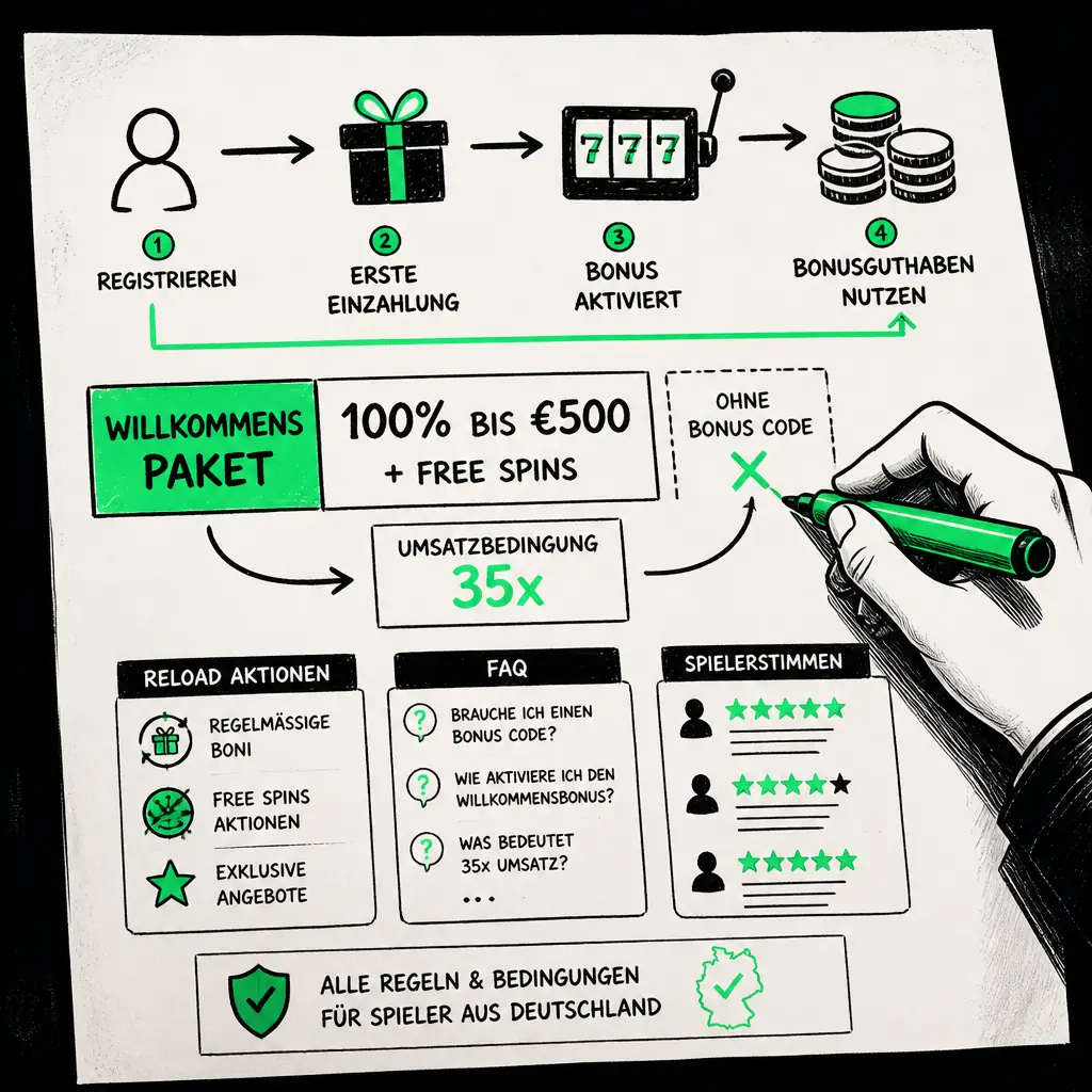 Playzilla Bonus Code und Willkommenspaket visual guide for Playzilla Casino